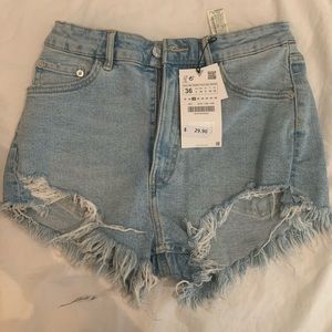 Zara Hi Rise Jean Shorts